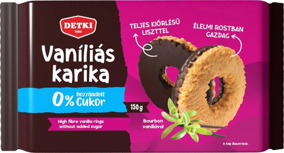 Detki cukormentes Vaníliás karika étbevonóval