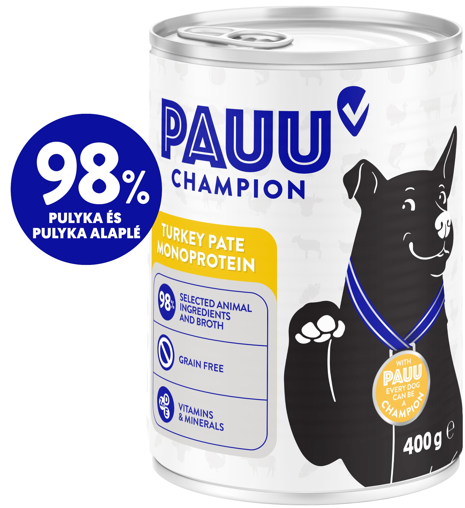 Pauu Champion Monoprotein pástétom pulykahússal kutyáknak