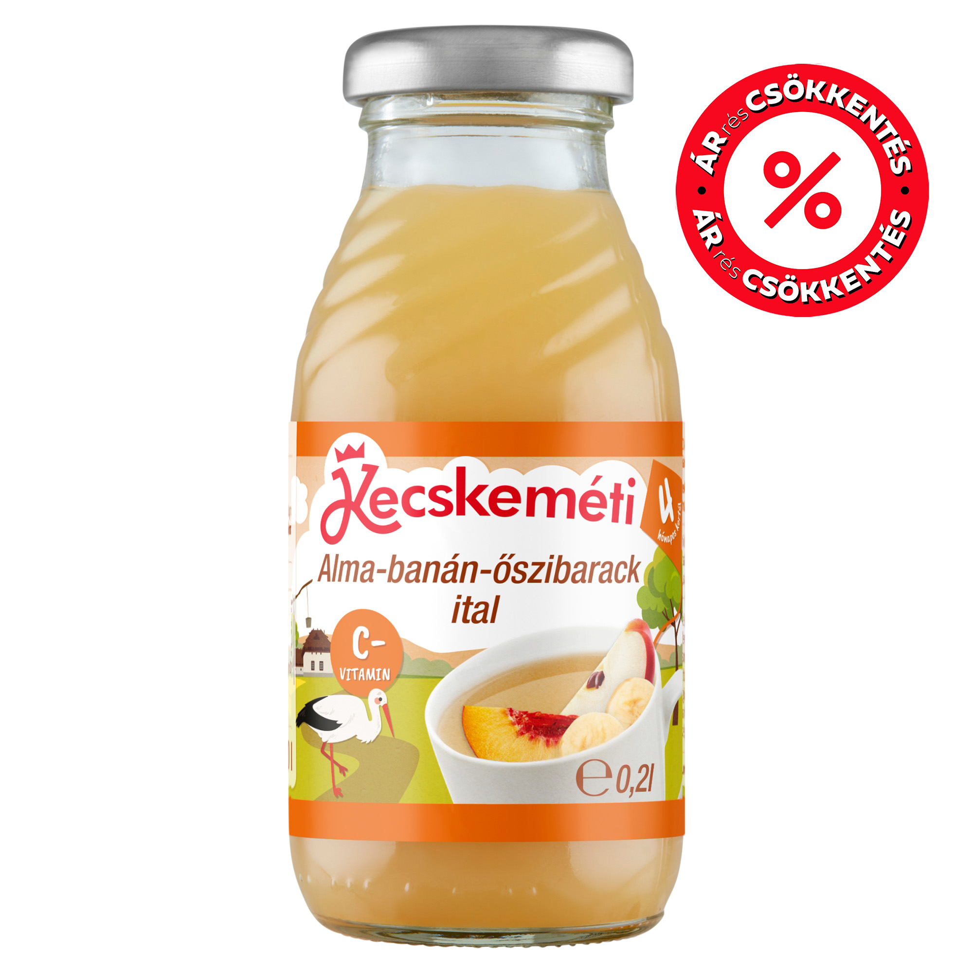 Kecskeméti Alma-banán-őszibarack ital, 4 hónapos kortól