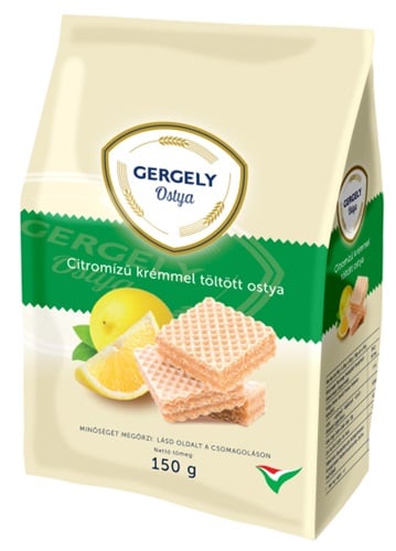 Citromízű krémmel töltött ostya