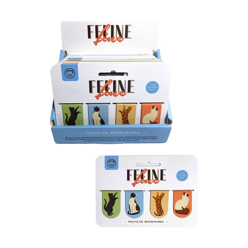 Mágneses Könyvjelző Szett - Feline Fine Macskafalka 4 db-os