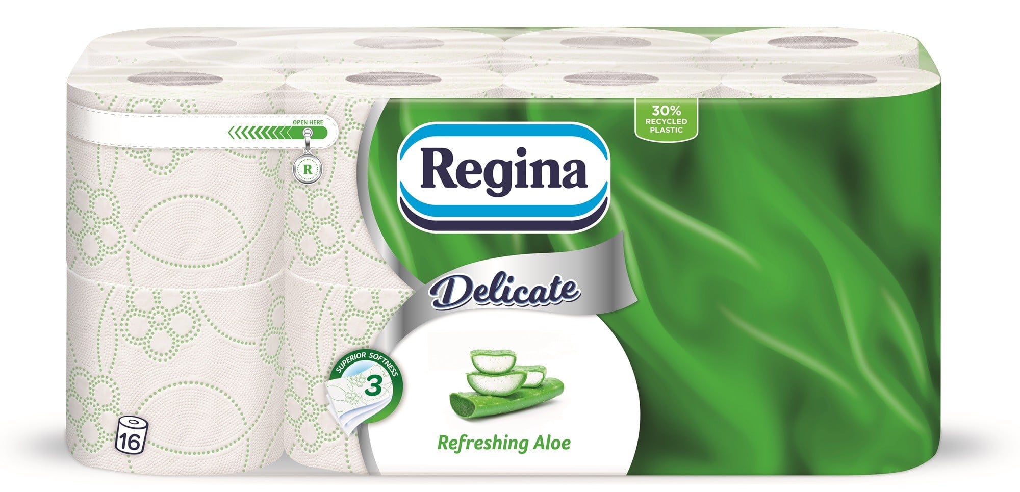Regina Delicate Refreshing Aloe 16 tekercses, 3 rétegű toalettpapír
