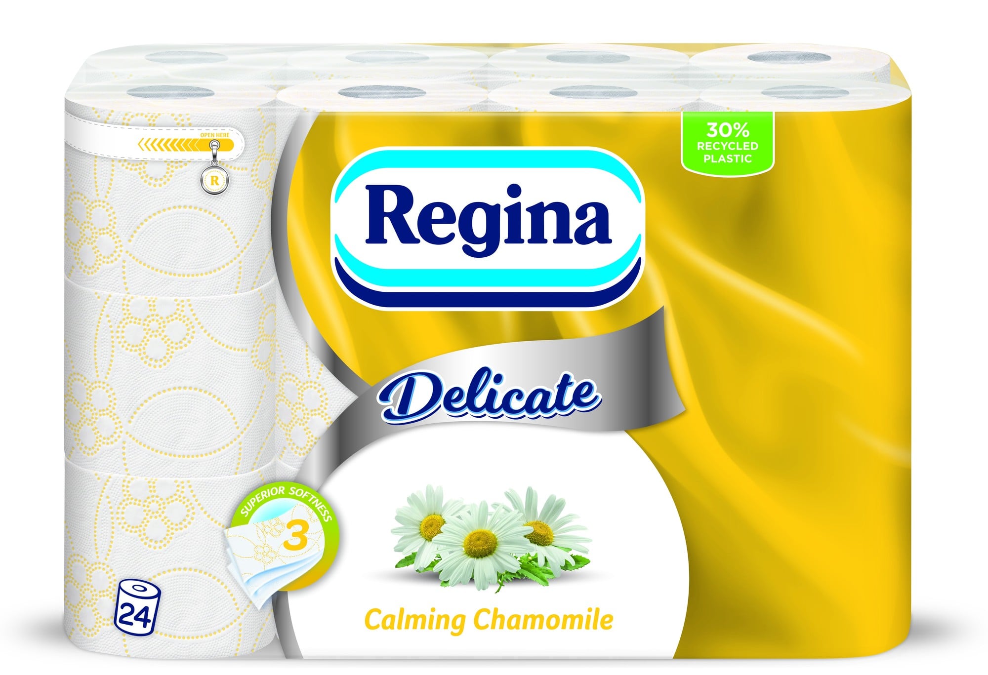 Regina Delicate Calming Chamomile 24 tekercses, 3 rétegű, toalettpapír