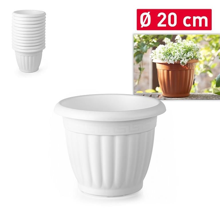 MŰANYAG KASPÓ 20 CM   fehér