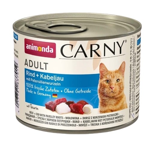 Animonda Carny Adult  konzerv felnőtt macskáknak, tőkehal-petrezselyem