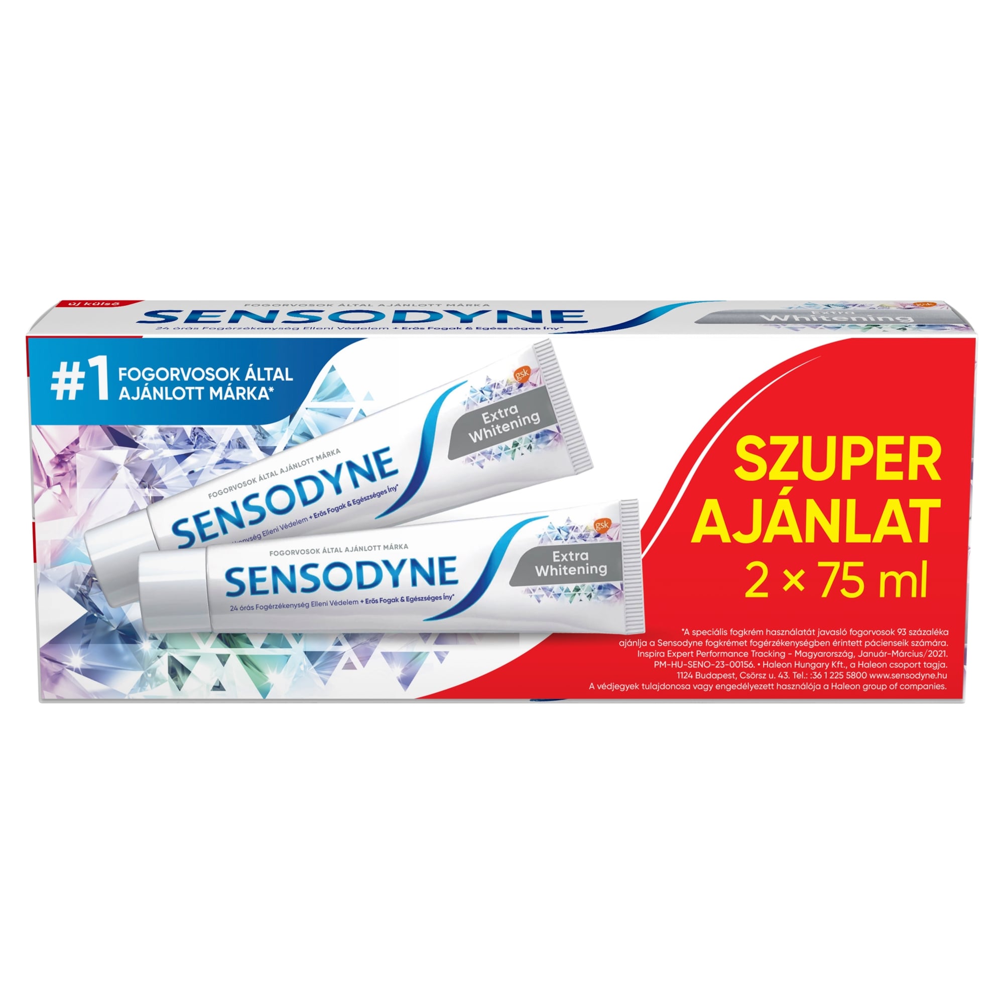 Sensodyne Extra Whitening fogkrém duopack