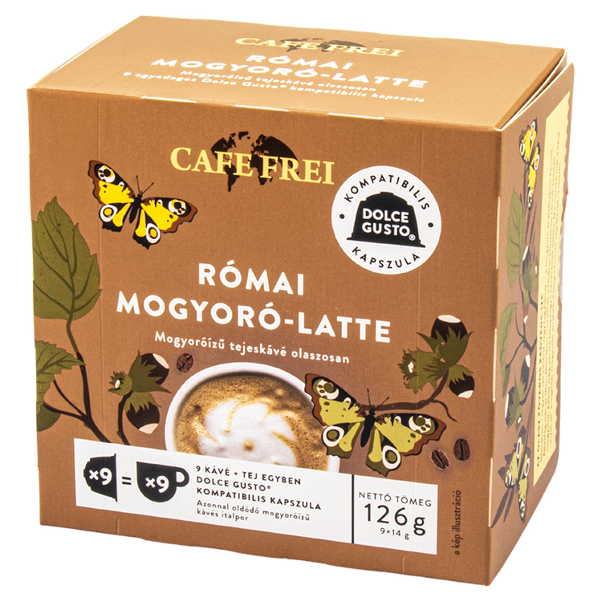 Cafe Frei Római Mogyoró Latte Dolce Gusto kévákapszula mogyoróízű