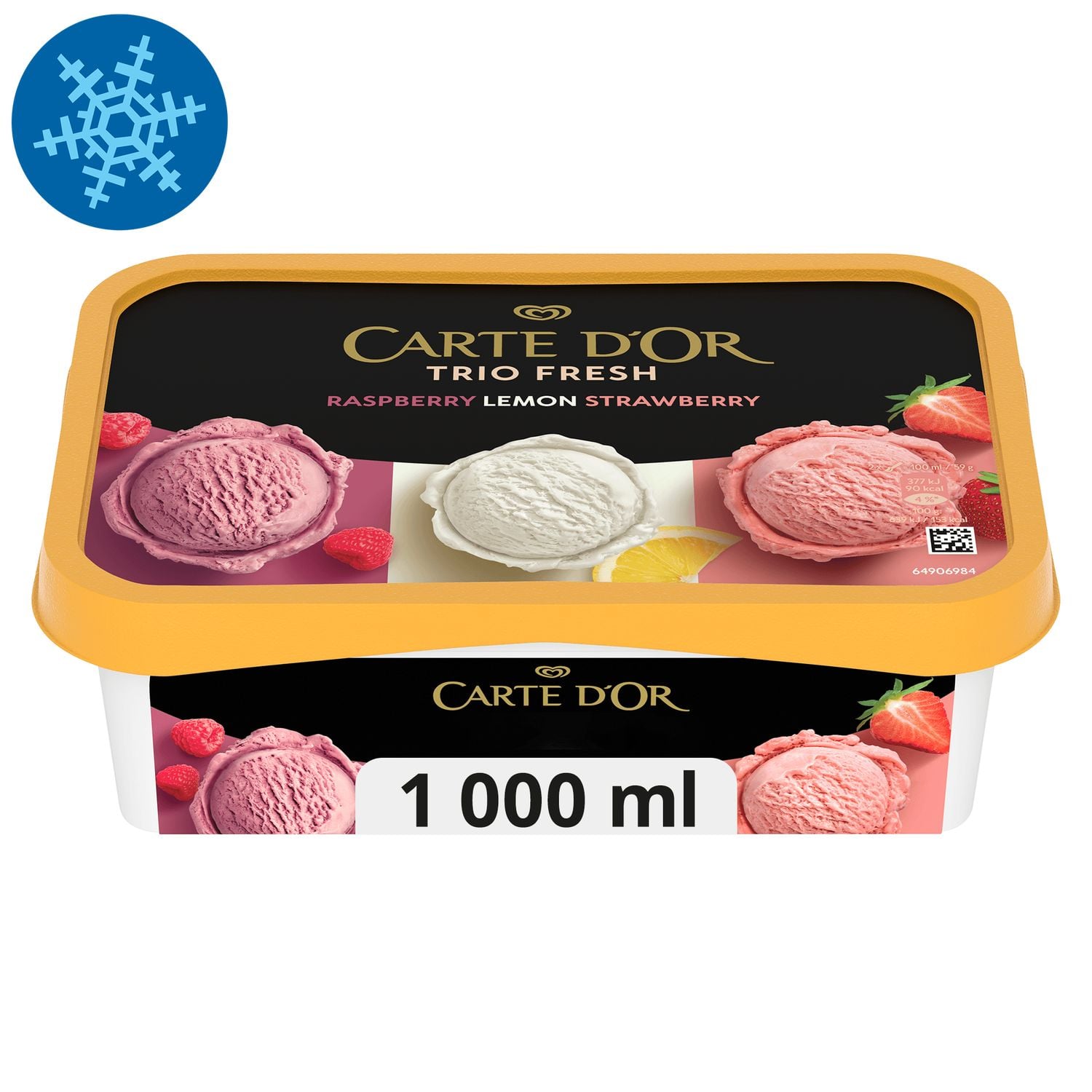 CARTE D'OR Jégkrém Trio Fresh Málna-Citrom-Eper 1000ml