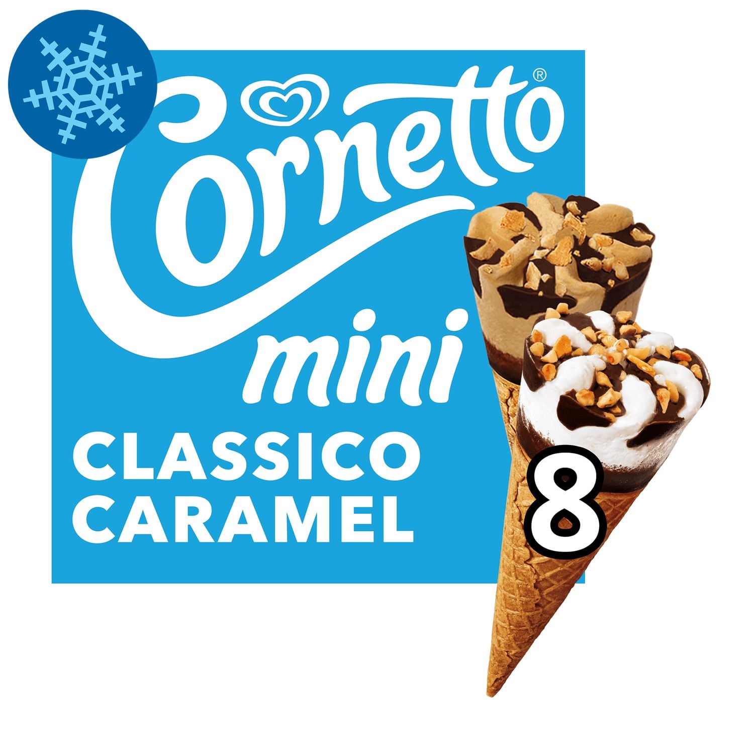 CORNETTO Multipack Tölcséres Jégkrém Mini Classico Caramel 8x60ml