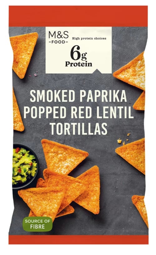Marks & Spencer Lencselisztből készült tortilla, paprikával és füstölt paprikás fűszerkeverékkel ízesítve
