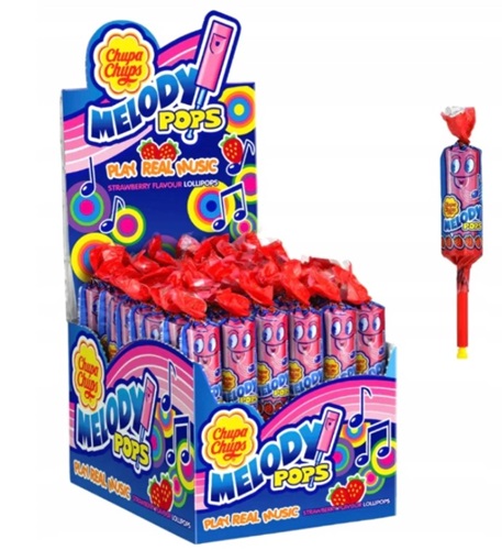 Chupa Chups  Melody Pops Eper ízű sípolós nyalóka