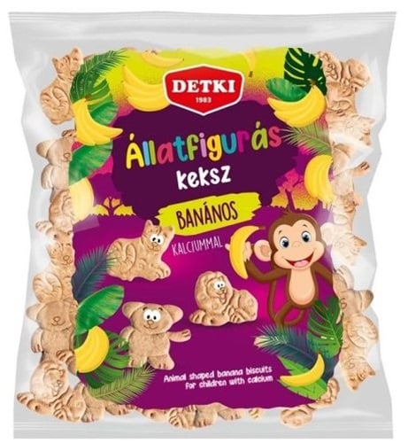 Detki állatfigurás háztartási banános keksz