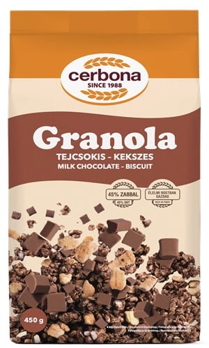 Cerbona tejcsokis-kekszes granola