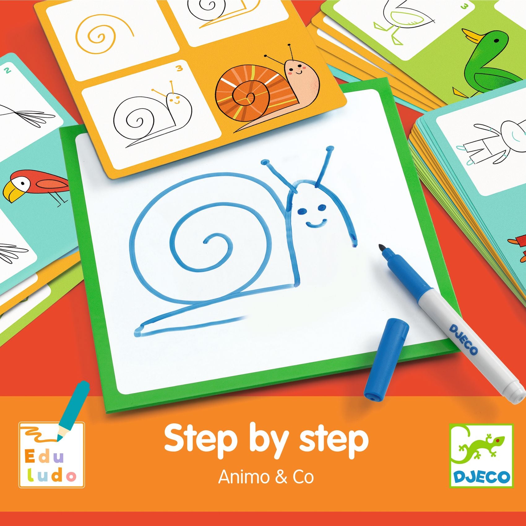 Djeco Rajzolás lépésről lépésre - Állatok - Step by step Animals and Co
