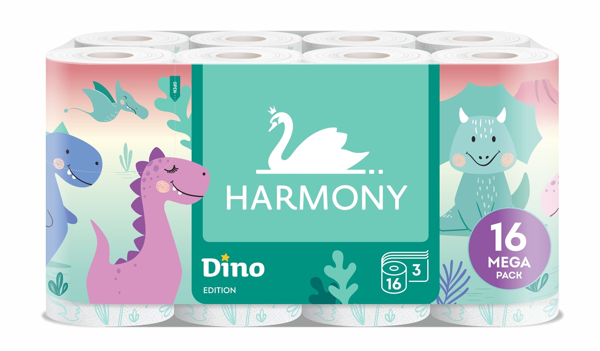 HARMONY DINO 16 tekercses 3 rétegű toalettpapír