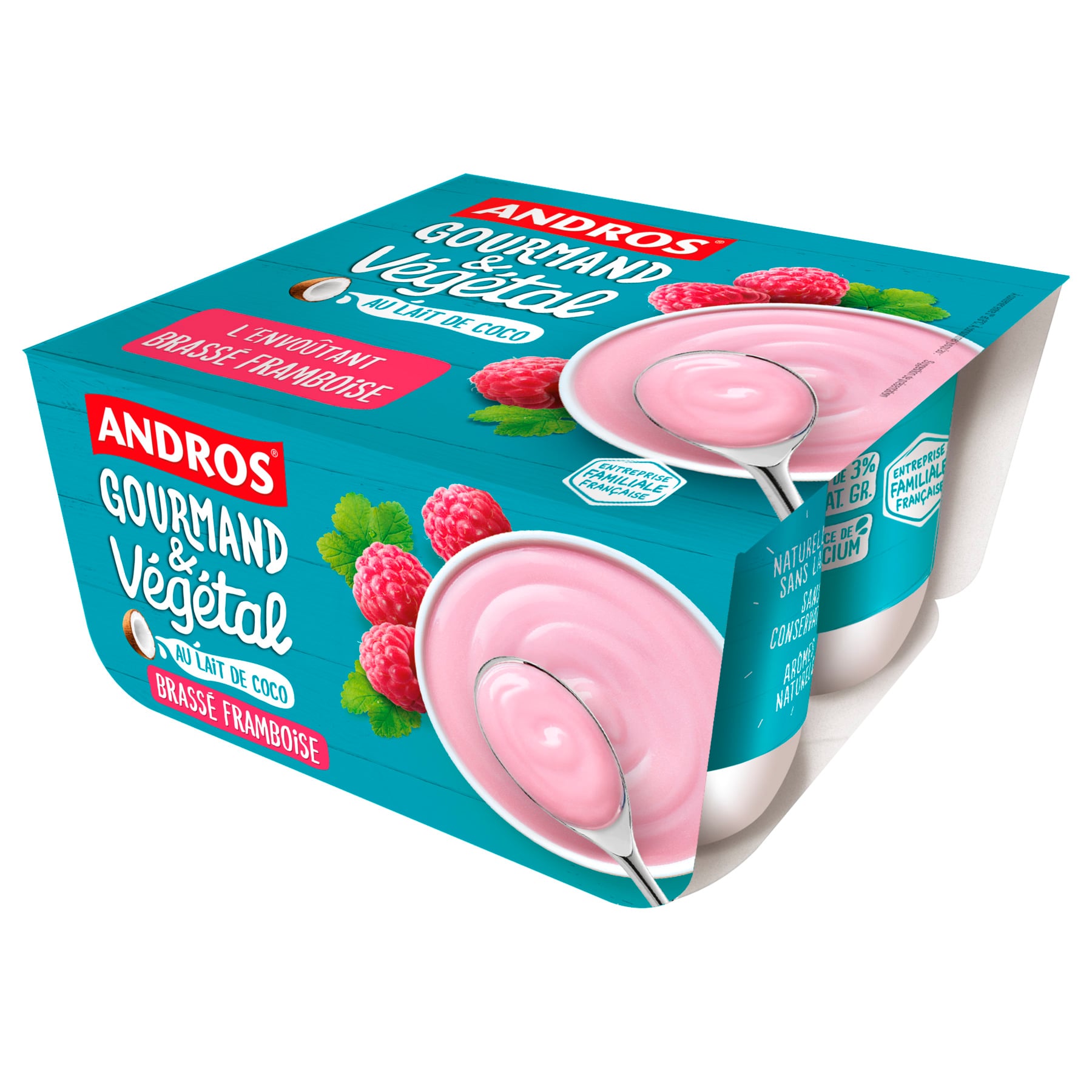 Andros Gourmandt & Végétal Málna vegángurt (4x100g)