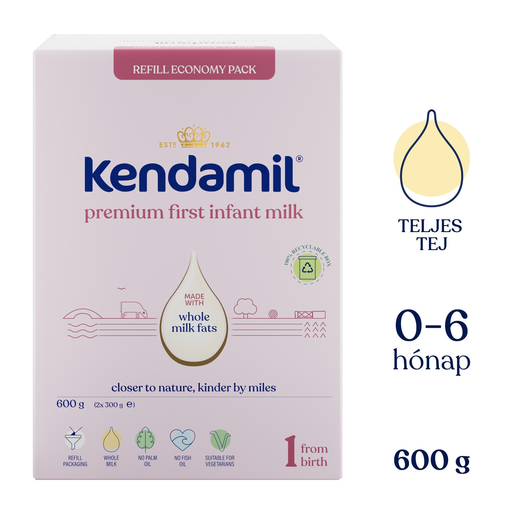 Kendamil PREMIUM Box 1 tehéntej alapú anyatej-helyettesítő tápszer újszülött kortól