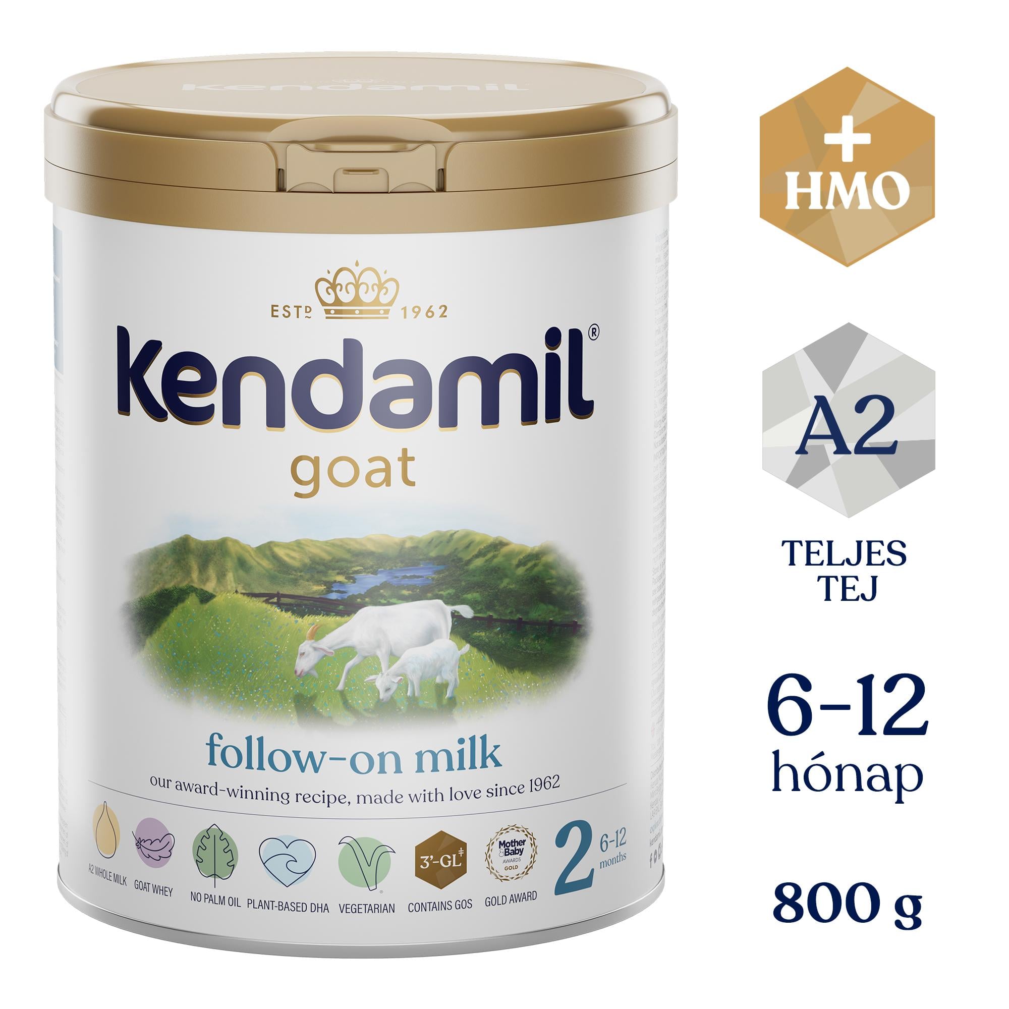 Kendamil 2 kecsketej alapú anyatej-kiegészítő tápszer 6 hónapos kortól