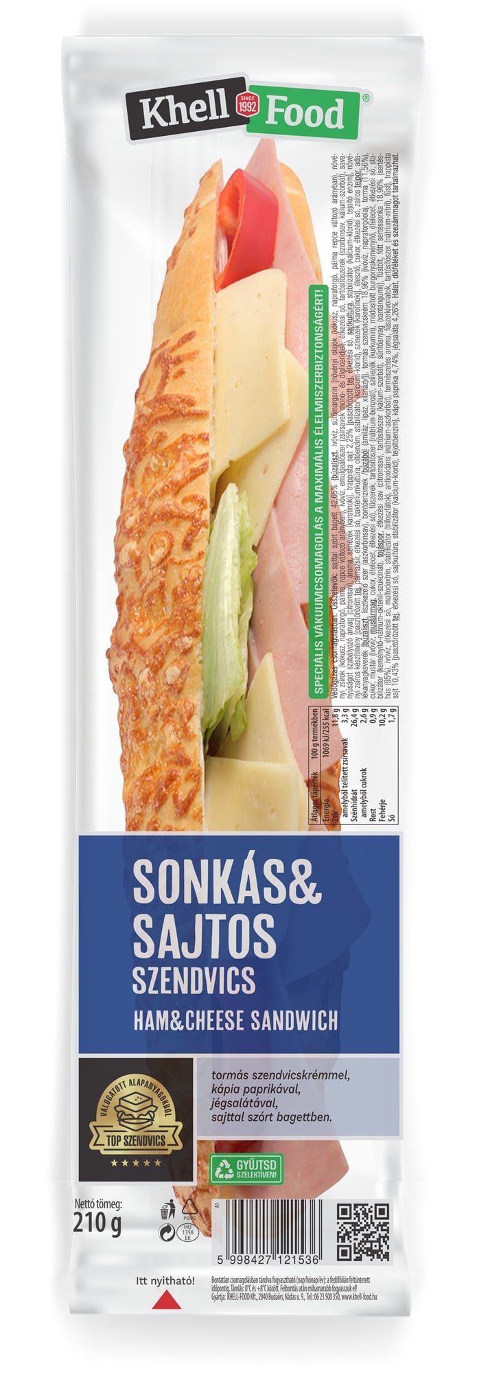 Khell-food Sonkás sajtos szendvics