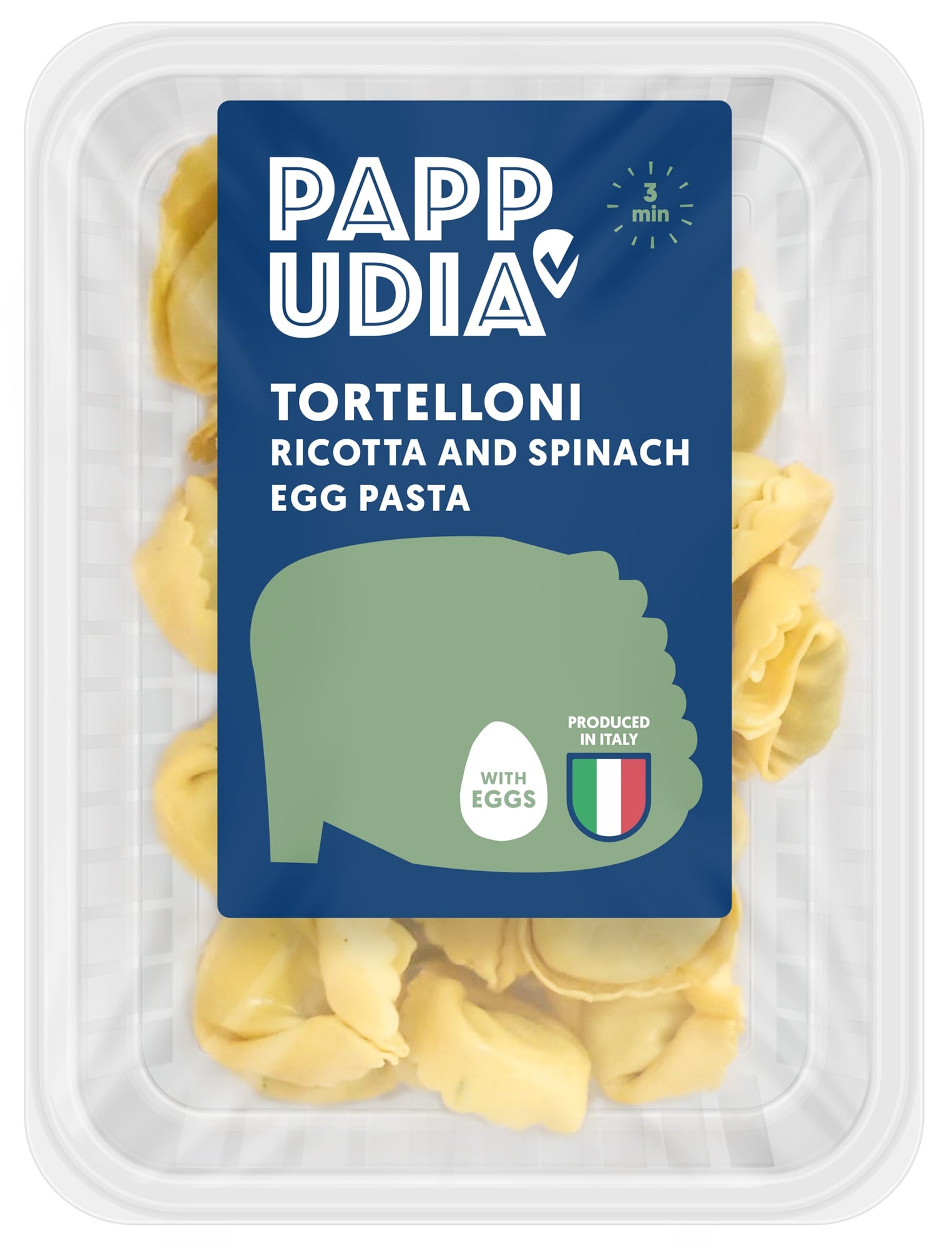 Pappudia Tortelloni ricotta és spenót tojásos tészta