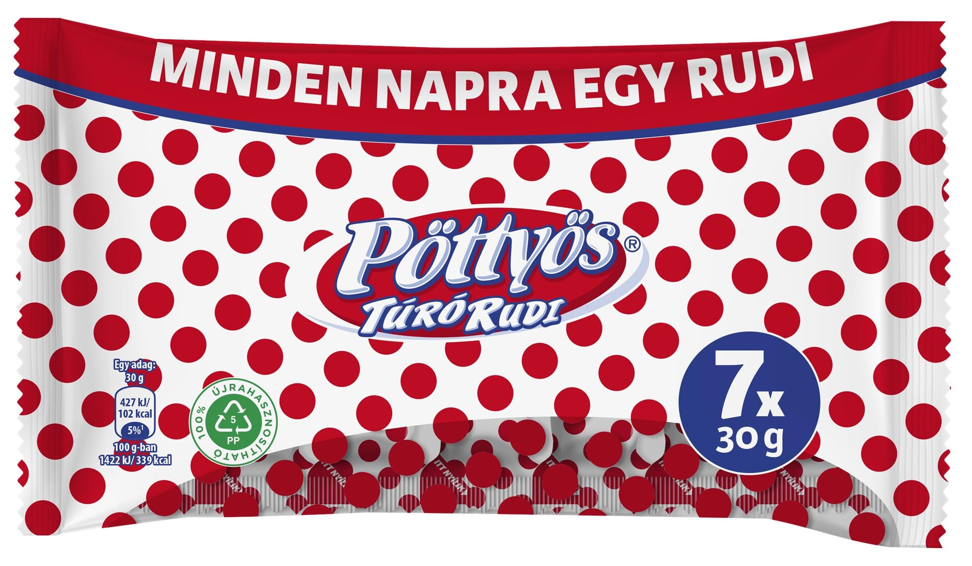 Pöttyös Túró Rudi natúr túródesszert (7×30G)