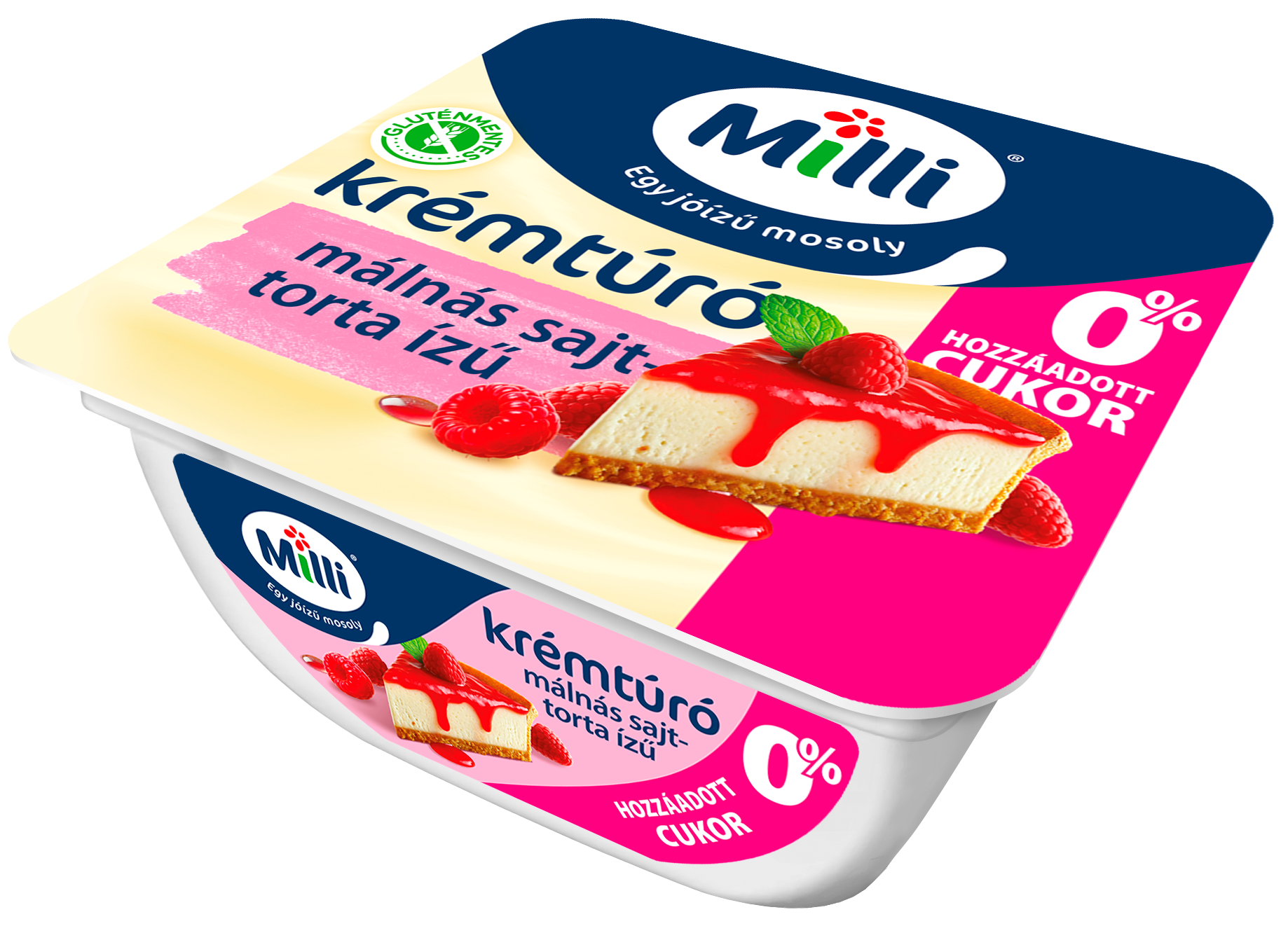 Milli Málnás Sajttorta Ízű 0% túrókrém