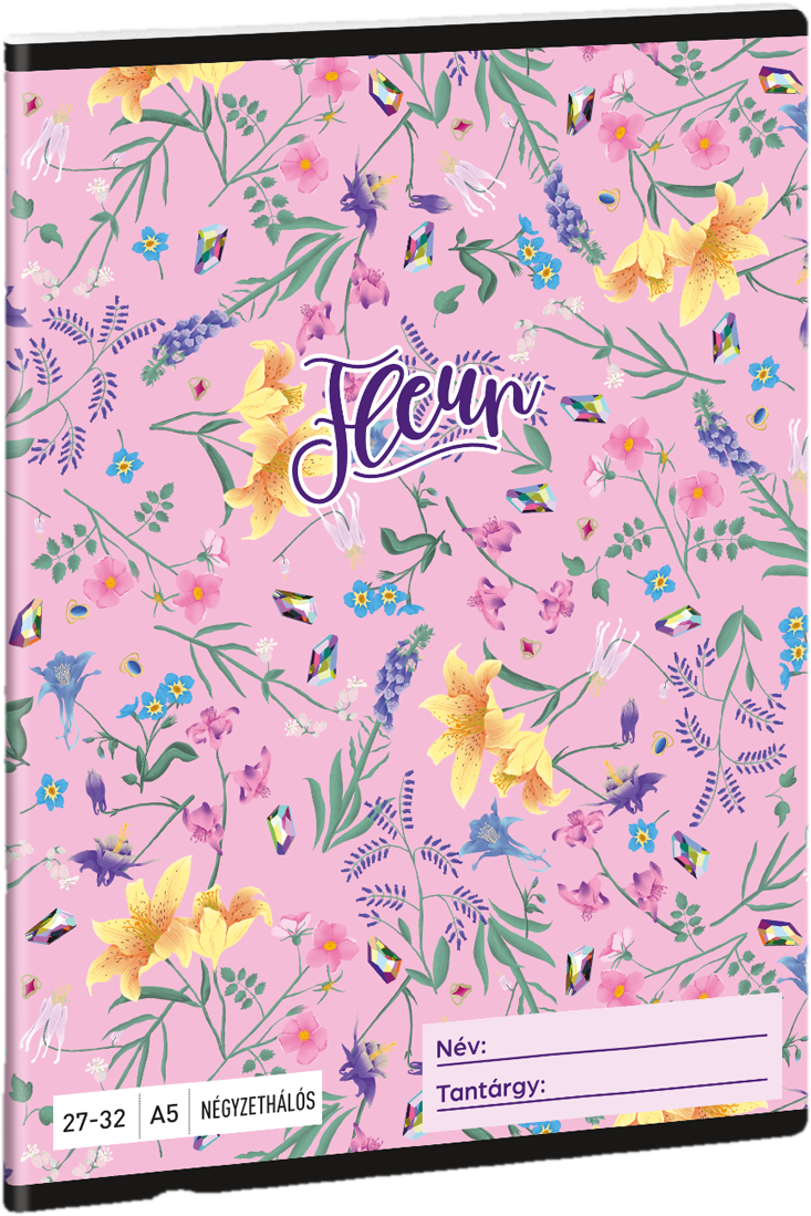 Ars Una 2732, négyzethálós A/5 Füzet Fleur  (5366)