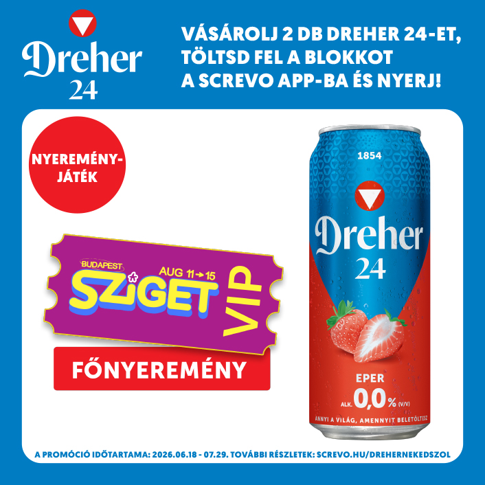 Dreher 24 Eper alkoholmentes világos sör és eper ízű ital keveréke 0,0%