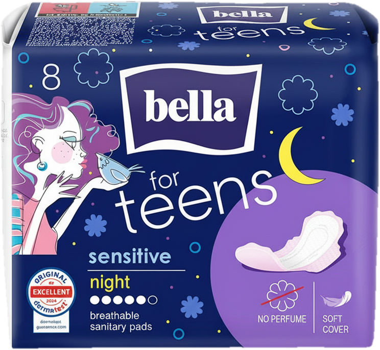 Bella For Teens Ultra Sensitive Night Egészségügyi betét 8db