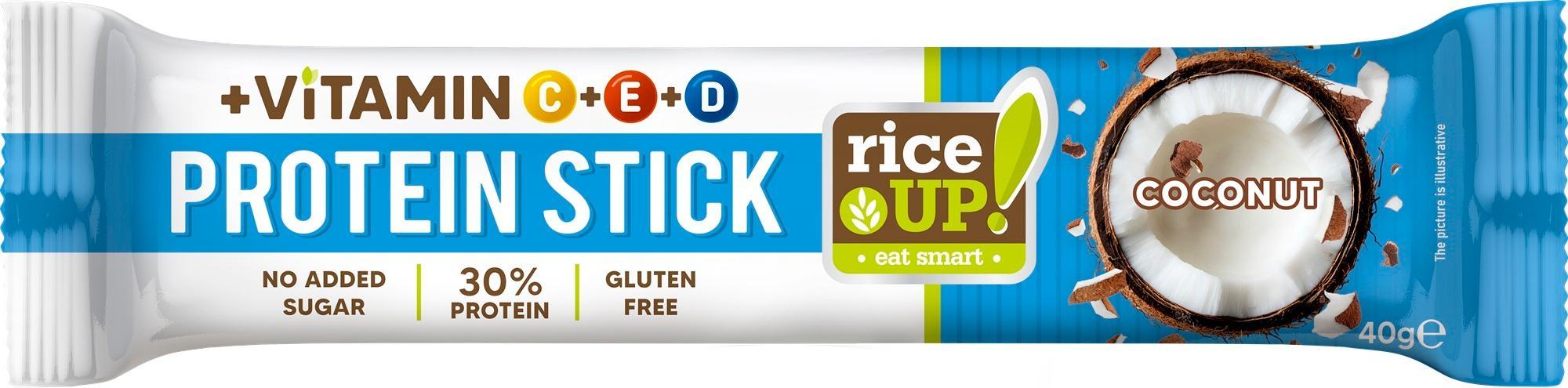 Rice Up Protein szelet vitaminokkal, kókusz ízű hozzáadott cukor nélkül