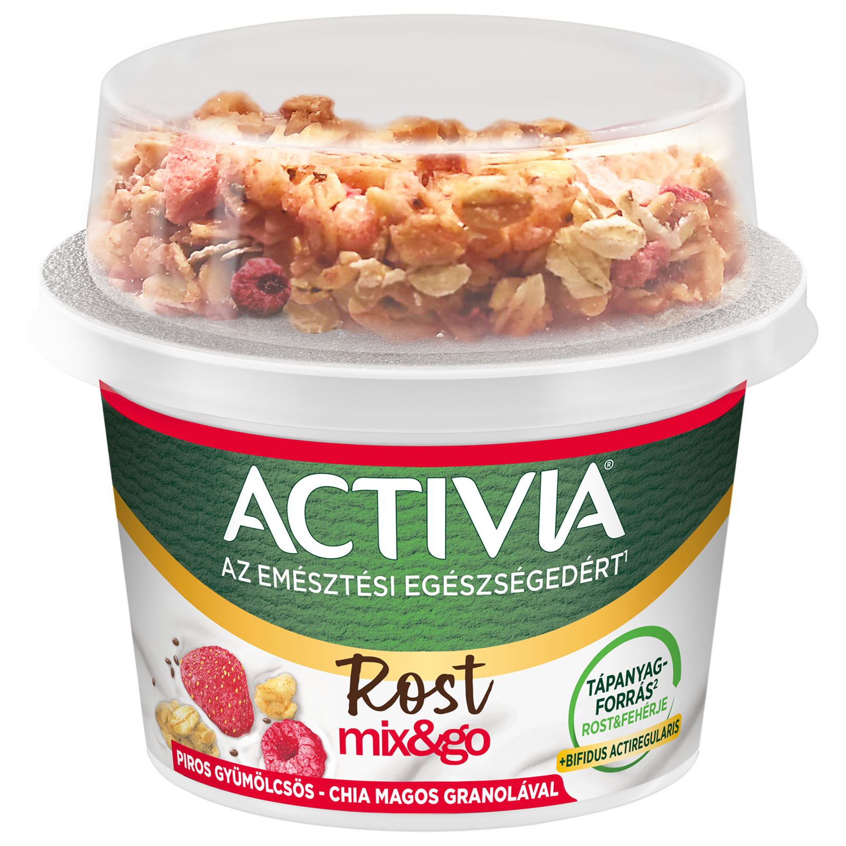 Danone Activia Mix&Go granola pirosgyümölcs