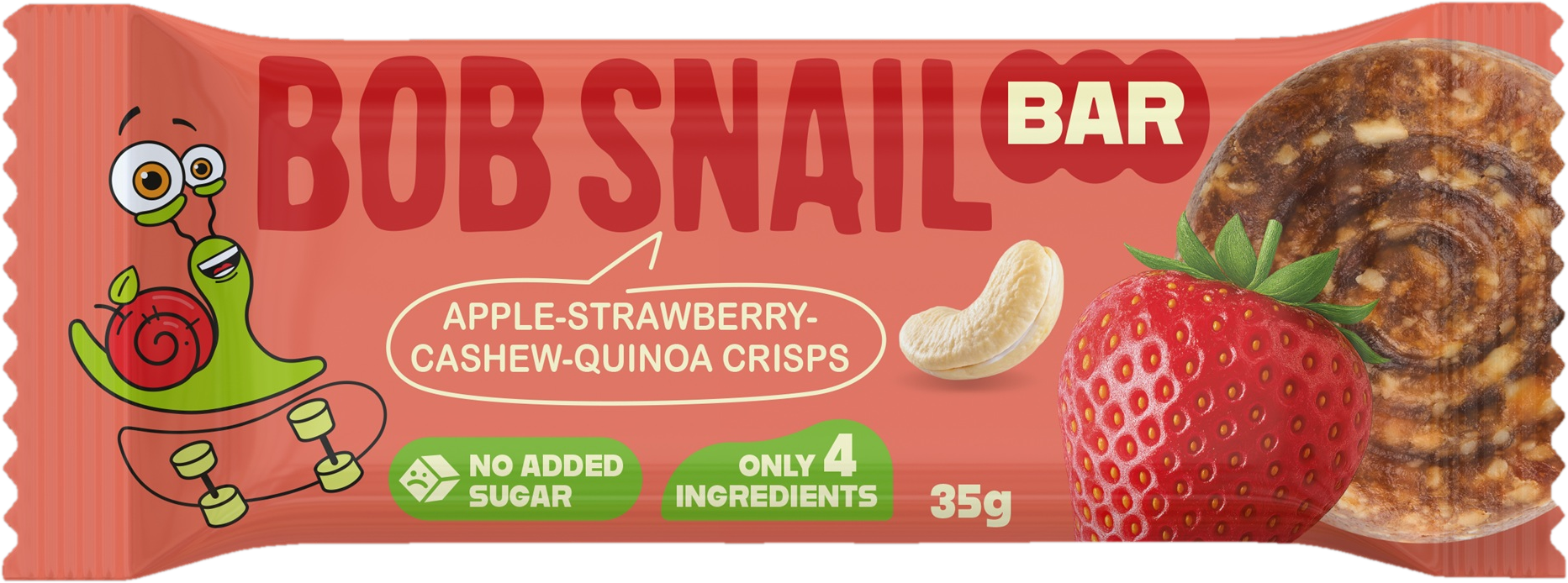 Bob Snail Ropogó gyümölcsszelet magokkal alma-eper-kesudió-quinoa