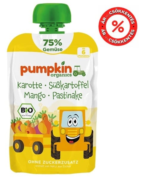 Pumpkin Organics Bio Sárgarépa édesburgonya mangó paszternák 6 hónapos kortól (75%)