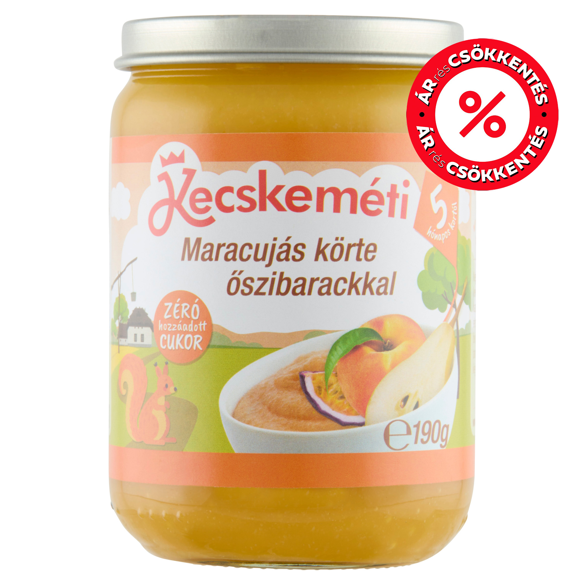 Kecskeméti Maracujás körte őszibarackkal, 5 hónapos kortól