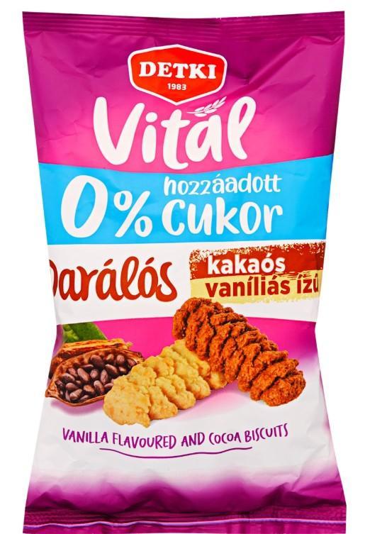 Detki darálós vaníliás és kakaós omlós keksz 180g