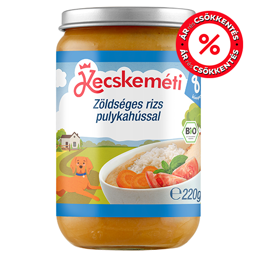 Kecskeméti Bio Zöldséges rizs pulykahússal, 8 hónapos kortól