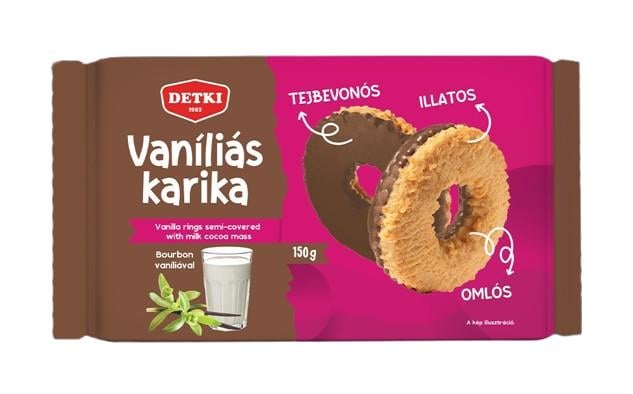 Detki Vaníliás teasütemény kakaós tejbevonómasszával félig mártva