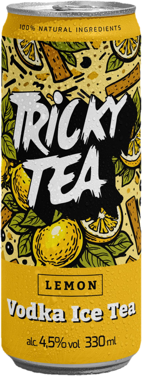 Horizont Tricky Tea - Citromos Vodka Ice Tea - Citrom ízű szénsavmentes alkoholtartalmú ital feketetea-kivonattal és vodkával