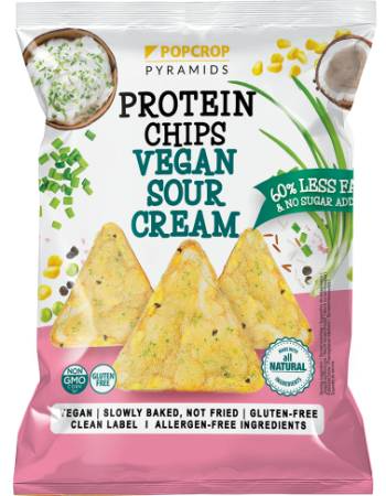 Popcrop Piramids Vegán tejfölös-hagymás protein chips