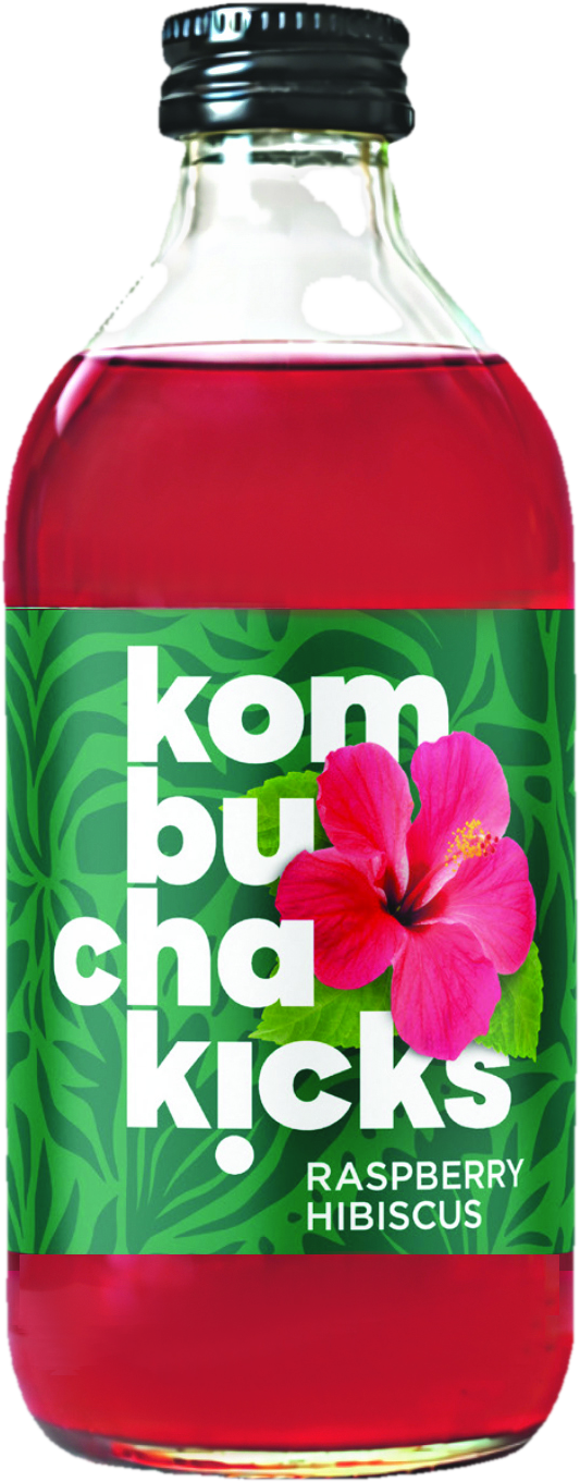 Kombucha Kicks BIO - Málna és Hibiszkusz ízben