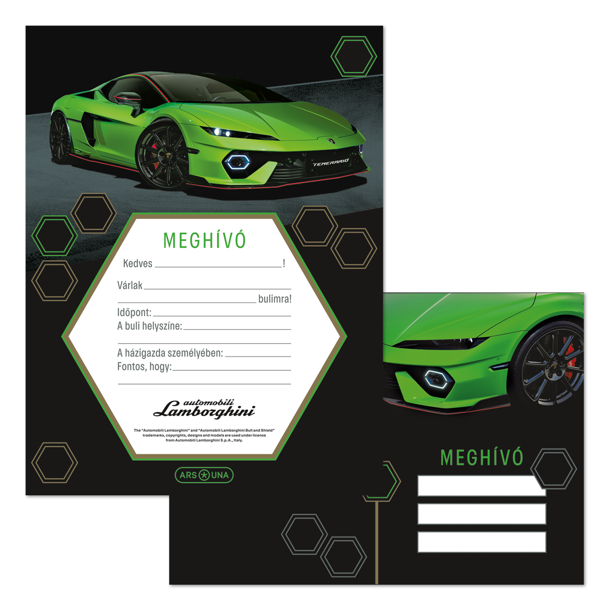Ars Una partimeghívó borítékkal Lamborghini (5446)