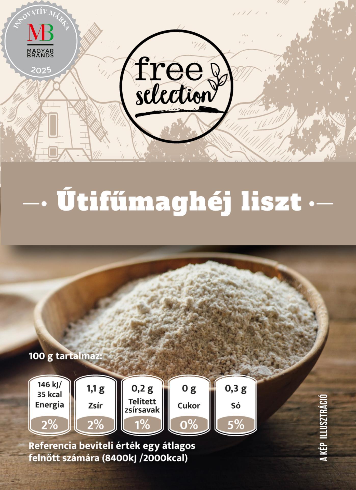 Free selection Útifűmaghéj liszt 95%-os
