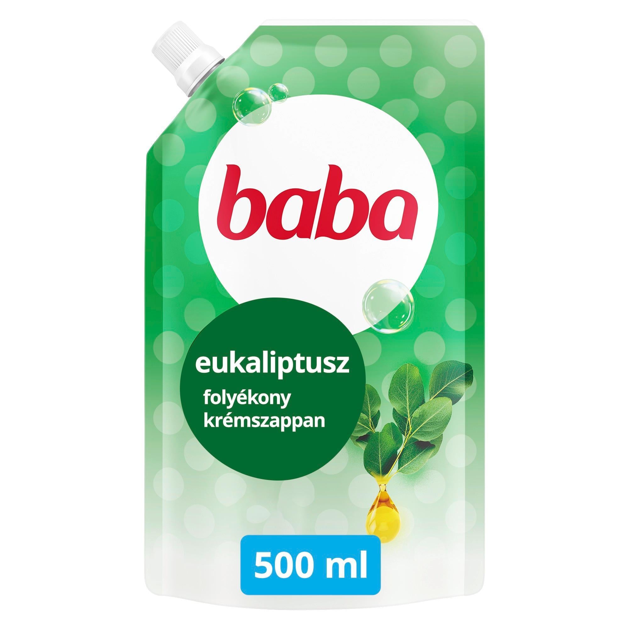 Baba antibakteriális folyékony krémszappan utántöltő eukaliptusszal, 500 ml