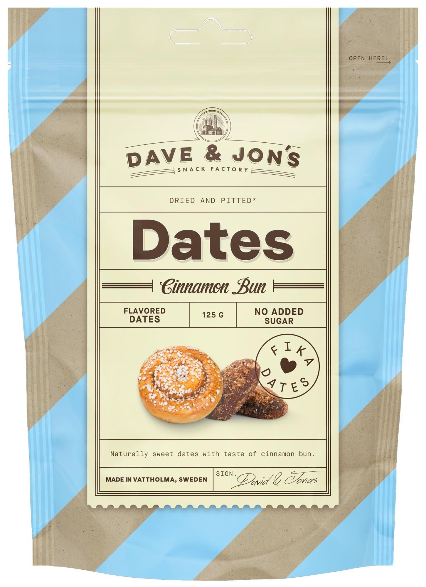 Dave & Jon's Dates Cinnamon Bun - fahéja csiga ízű datolya snack