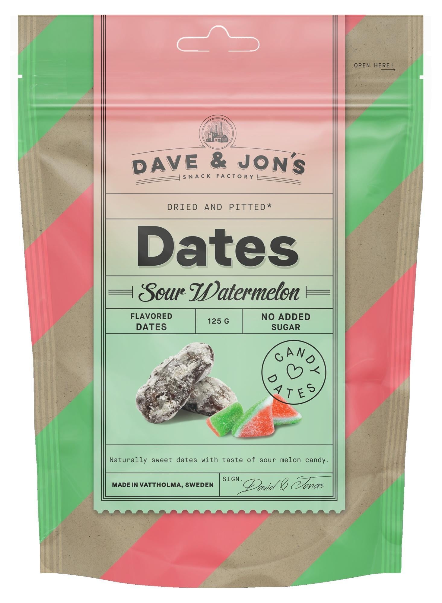 Dave & Jon's Dates Sour Watermelon - savanyú görögdinnye ízű datolya snack