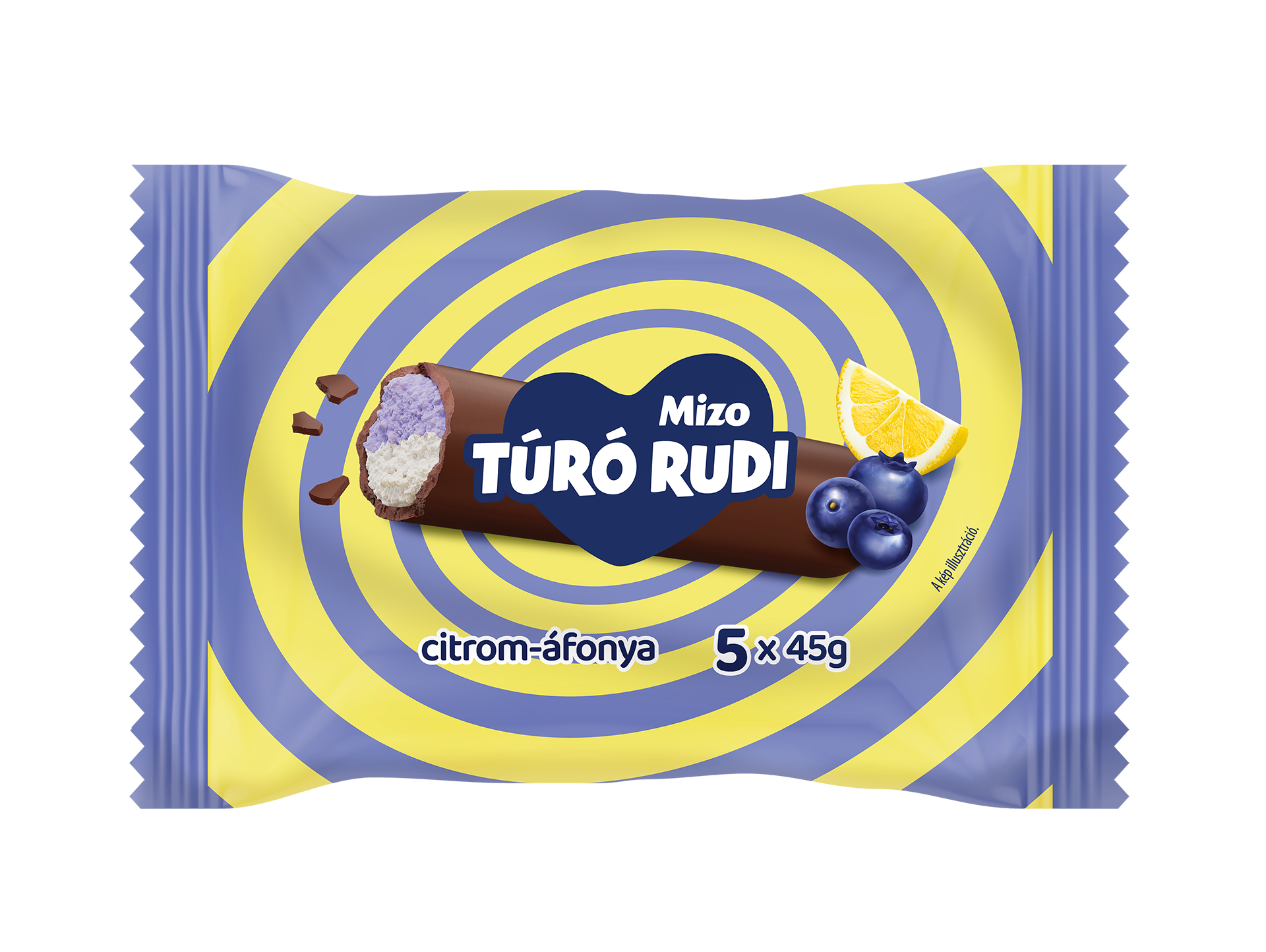 Mizo Túró Rudi Citrom–Áfonya ízű kakaós bevonattal 5×45 g