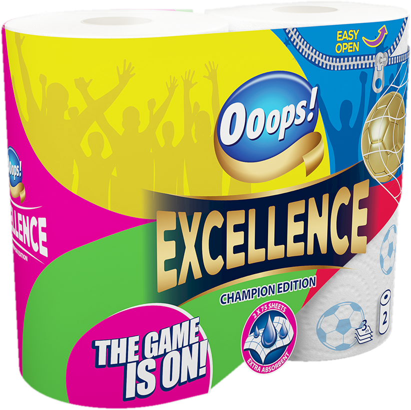 Ooops! Excellence Champion Edition konyhai papírtörlő 3 rétegű 2 tekercs