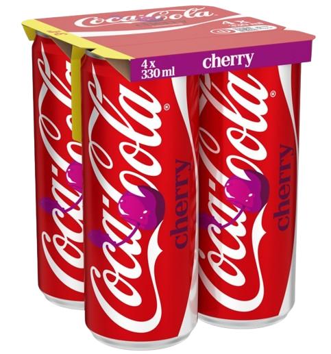 Coca-Cola Cherry colaízű szénsavas üdítőital cseresznye ízesítéssel (4 x 330 ml)