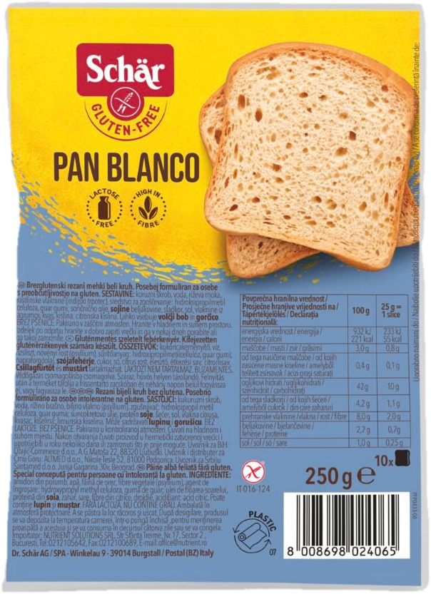 Schär gluténmentes szeletelt fehérkenyér