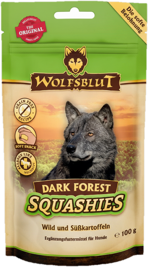 Wolfsblut Dark Forest puha jutalomfalat kutyáknak vadhússal és édesburgonyával 100 g